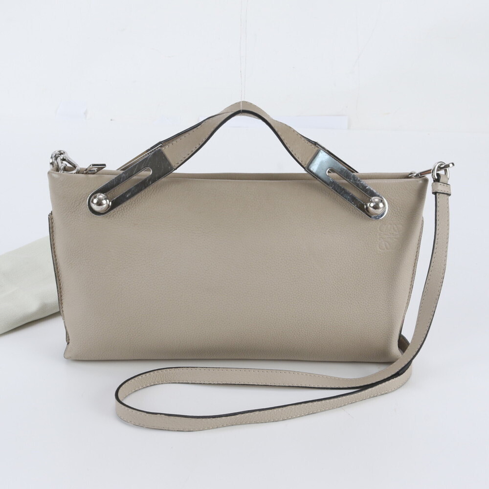 Loewe Anagram Missy Leather 2-Way Shoulder Bag, Handbag, Tote Beige, Women's